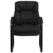 A Flash Furniture black microfiber executive side chair with black metal legs and arms.