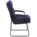 A navy blue Flash Furniture executive side chair with black legs.