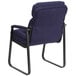 A navy blue Flash Furniture executive chair with a black sled base.