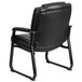 A black Flash Furniture leather executive chair with metal legs.