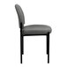 A gray Flash Furniture stackable side chair with black legs and back.