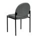 A Flash Furniture gray fabric side chair with black legs and back.