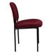 A burgundy Flash Furniture side chair with black legs.