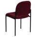 A burgundy Flash Furniture stackable side chair with black legs.