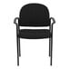 A Flash Furniture black fabric side chair with black arms and a metal frame.