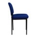 A navy Flash Furniture stackable side chair with black legs on a white background.