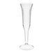 A clear 5 oz. plastic champagne flute with a fluted design.