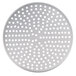 An American Metalcraft aluminum pizza pan with a perforated circular metal surface.