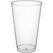 A 16 oz. clear plastic tumbler.