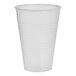 A white plastic cup on a white background.