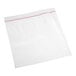 A white plastic bag with red tape on it.