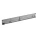 A Turbo Air metal drawer rail assembly with two wheels.
