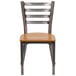 A Flash Furniture metal restaurant chair with a natural wood seat and back.