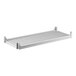 A white rectangular Cambro Camshelving® Premium vented shelf with metal slats.