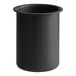 A black solid plastic flatware cylinder.