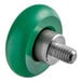A Turbo Air drawer roller assembly with a green wheel and a metal bolt.