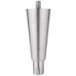 A metal equipment leg with a screw on the end.
