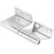 A pair of Avantco stainless steel door hinges.