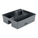 A grey plastic Lavex cleaning caddy with three compartments and a handle.