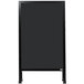 A black rectangular A-Frame sign board with a black chalkboard.