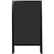 A black rectangular A-Frame sign board with a black chalkboard.