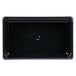 A black plastic rectangular ice housing with a white circle on it.