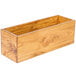 A rectangular wooden plate riser with a rustic finish.