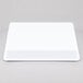 A white rectangular tray with a blue border.