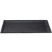 A black rectangular melamine tray with a white border.