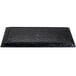A black rectangular melamine tray with a raised rim.