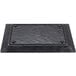 A black rectangular melamine tray with a raised rim.