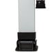 An Aarco aluminum A-Frame sign board with a black marker board on a metal leg.
