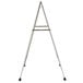 An Aarco aluminum A-frame sign board with black marker boards on both sides.