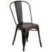 Flash Furniture ET-3534-COP-GG Distressed Copper Stackable Metal Chair with Vertical Slat Back and Drain Hole Seat