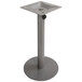 A metal square BFM Seating Margate outdoor table base with a pole and umbrella hole.