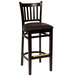 BFM Seating LWB102BLBLV Delran Black Wood Bar Height Chair with 2 inch Black Vinyl Seat