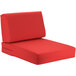 A red BFM Seating Aruba armchair cushion set.