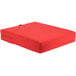 A red rectangular BFM Seating Aruba armchair cushion with a zipper.