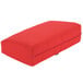 A red rectangular BFM Seating Aruba armchair cushion with a zipper.