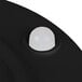 An Elite Global Solutions black melamine plate with a white ball on it.