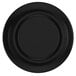 A black plate with a round center on a black pedestal.