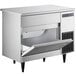 A stainless steel Hoshizaki undercounter ice machine with a drawer.