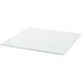 A square glass surface on a white background.