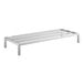 A white Regency aluminum dunnage rack with legs.