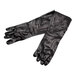 A pair of black PVC gloves with cotton lining, 18 inches long, designed to fit most hand sizes.