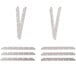 A set of four white plastic Garde blades.