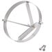 A metal circle with screws.