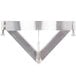 A stainless steel triangle-shaped blade assembly with screws.