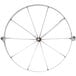 A metal wheel with spokes on it.
