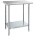 A Steelton stainless steel work table with undershelf.